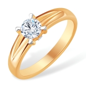 Кольцо из золота с выращенными бриллиантами