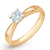 Кольцо из золота с выращенным бриллиантом