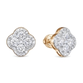 Серьги из золота с выращенными бриллиантами