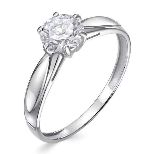 Кольцо из золота с выращенным бриллиантом