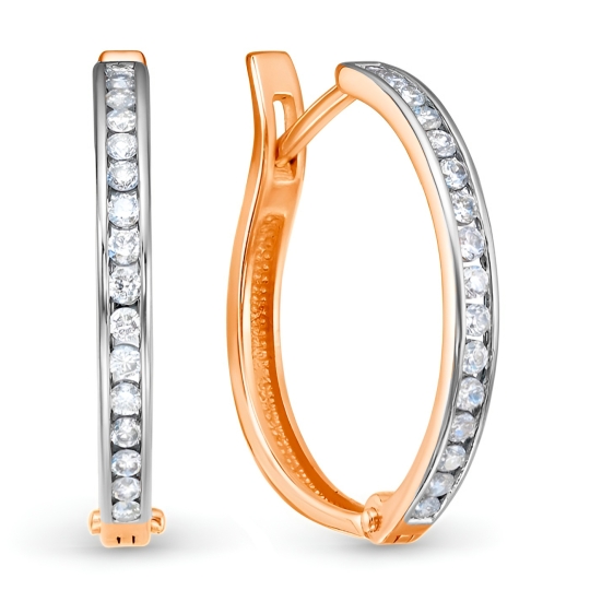 Серьги из золота с фианитами