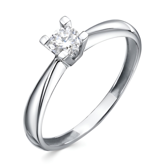 Кольцо из белого золота с бриллиантом