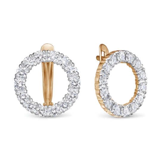 Серьги из золота с фианитами 