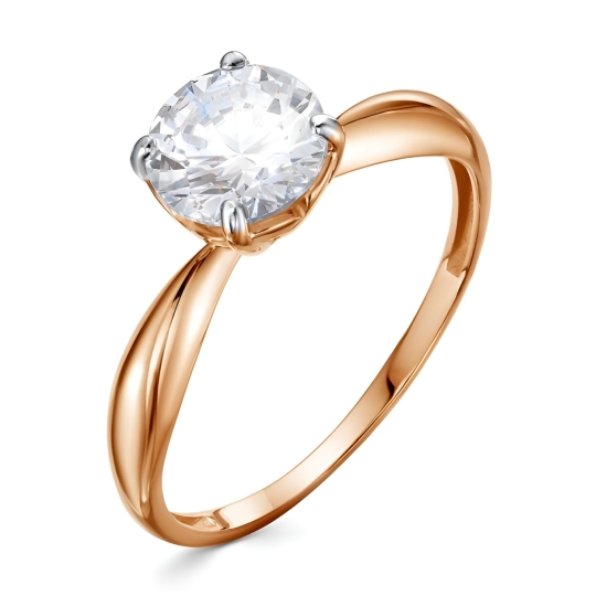 Кольцо из золота с ситаллом параиба и фианитами