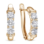 Серьги из золота с выращенными бриллиантами