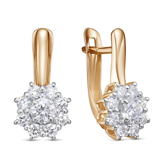 Кольцо из золота с выращенными бриллиантами