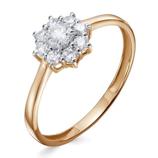 Кольцо из золота с бриллиантами и сапфиром