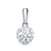 Подвеска из белого золота с выращенными бриллиантами