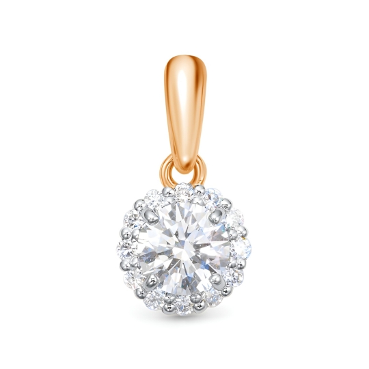 Подвеска из белого золота с выращенными бриллиантами