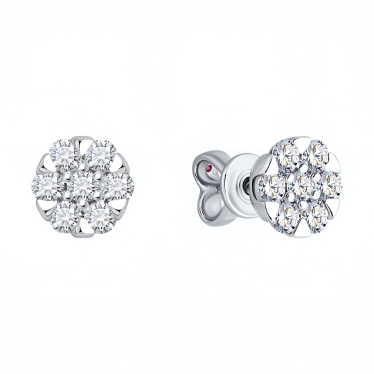 Серьги из лимонного золота с бриллиантами