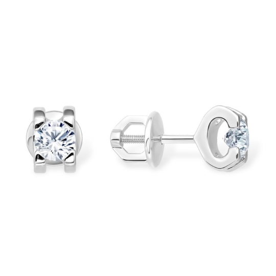 Кольцо из белого золота с выращенным бриллиантом