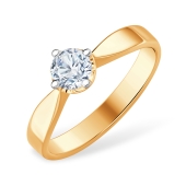 Кольцо из золота с выращенным бриллиантом