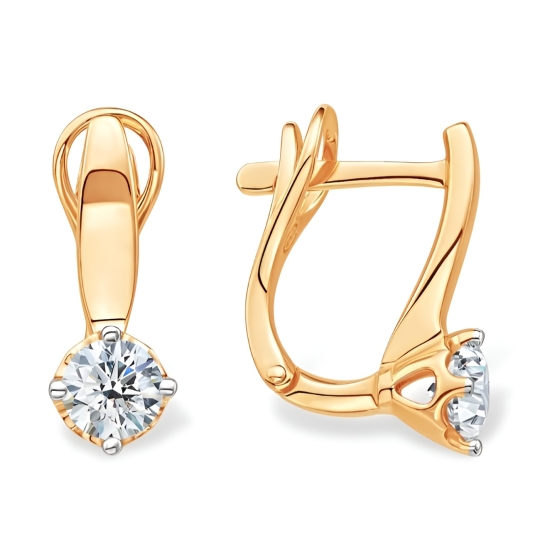 Кольцо из золота с выращенным бриллиантом