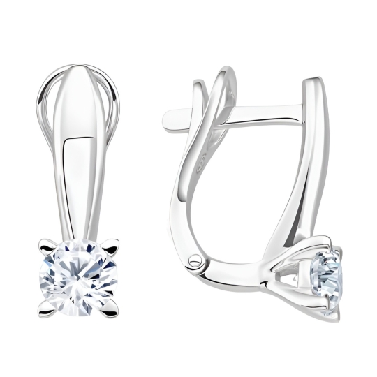 Серьги из золота с гранатами и фианитами