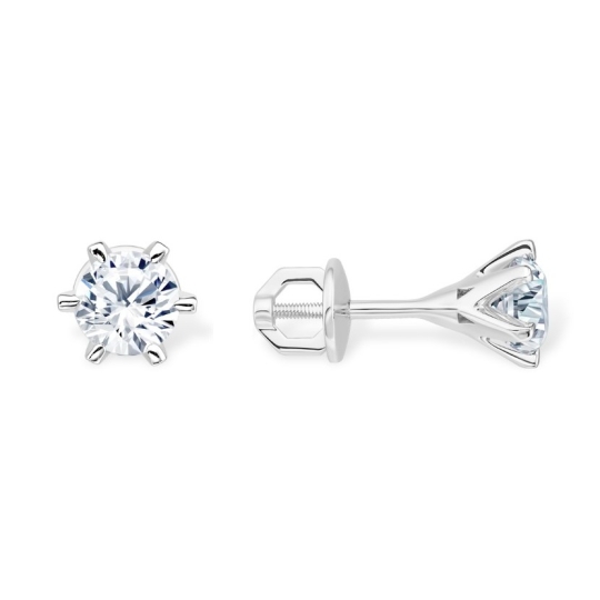 Серьги из золота с выращенными бриллиантами