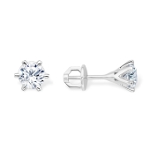 Серьги из белого золота с выращенными бриллиантами