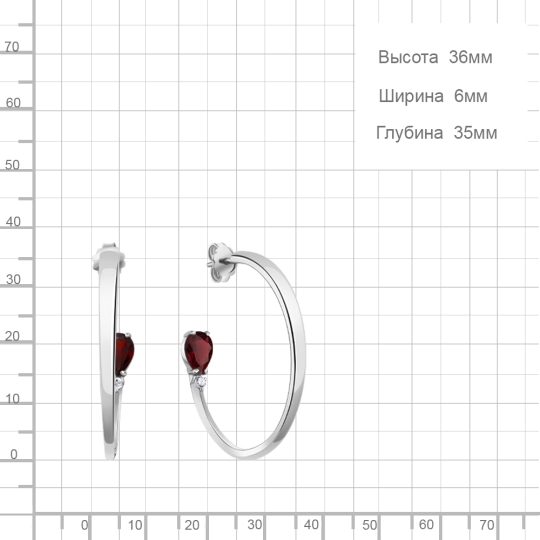 Серьги из серебра с фианитами