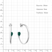 Серьги из серебра с агатами и фианитами