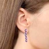 Серьги из серебра с аметистами