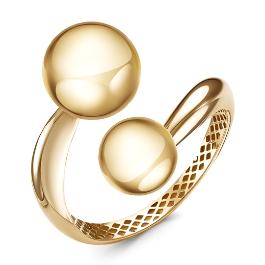 Кольцо из золота с сапфиром и фианитами