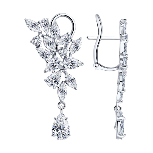 Серьги из серебра с топазами