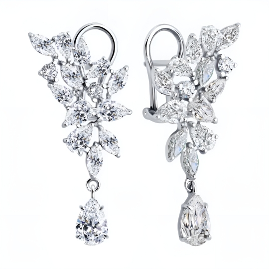 Серьги из серебра с топазами