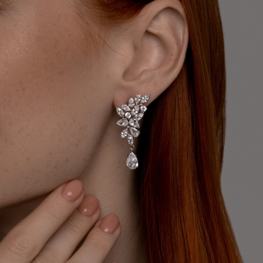 Серьги из серебра с топазами