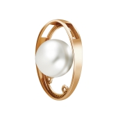 Подвеска из золота с жемчугом и фианитами