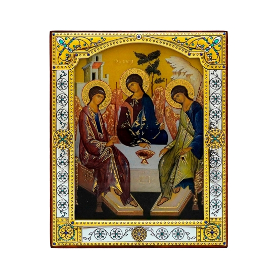 Автомобильная икона с образами "Казанская Божья Матерь", "Спаситель" и "Николай Чудотворец"