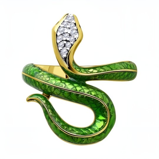 Кольцо из серебра с позолотой и раухтопазами