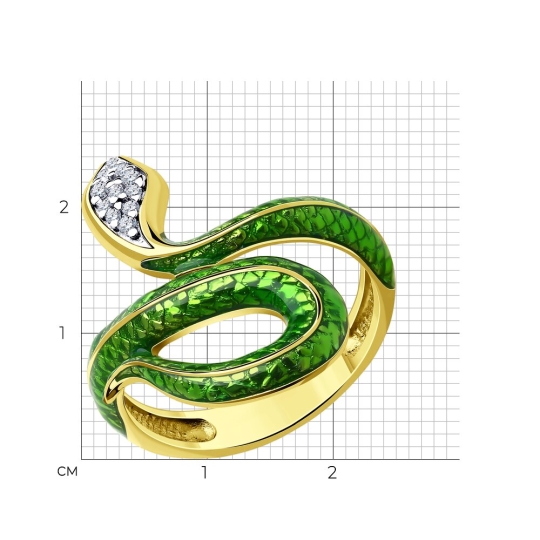 Кольцо из серебра с позолотой и раухтопазами