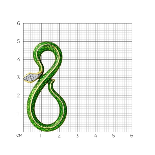 Кольцо из серебра с позолотой, эмалью и фианитами