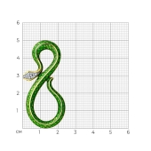 Брошь из серебра с позолотой, эмалью и фианитами