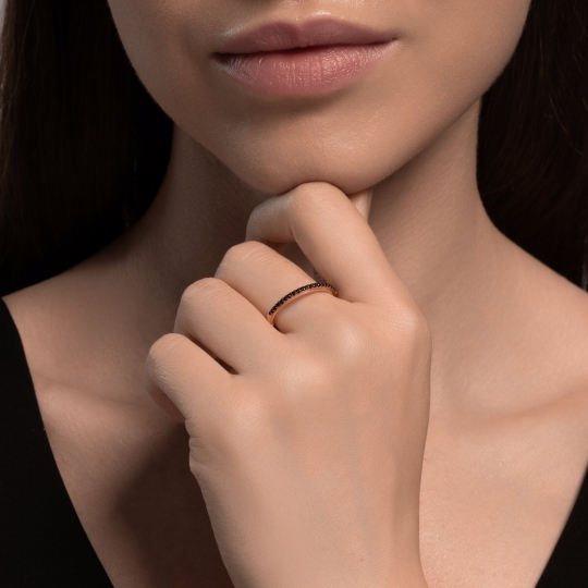 Серьги из серебра с позолотой и черными фианитами