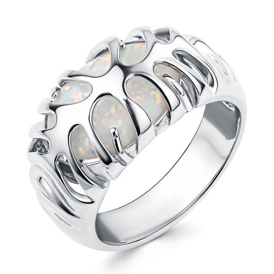 Кольцо из серебра с фианитами