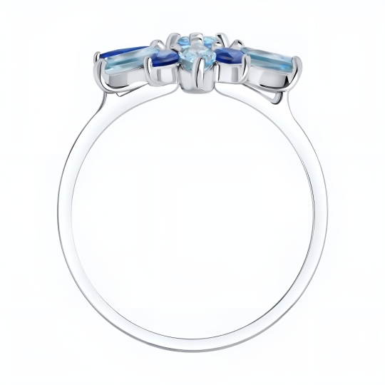 Серьги из серебра с топазами и фианитами