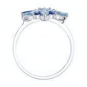 Кольцо из серебра с топазами и фианитами