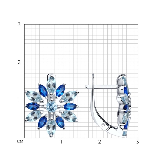 Серьги из серебра с фианитами