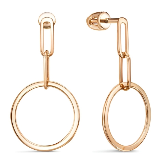 Серьги детские из золота с фианитами