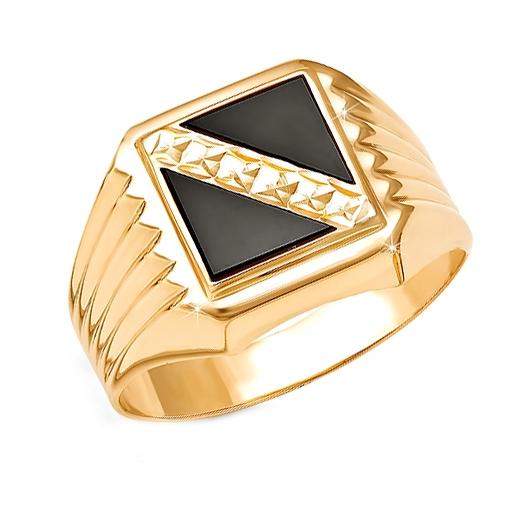 Кольцо из золота с топазом и фианитами