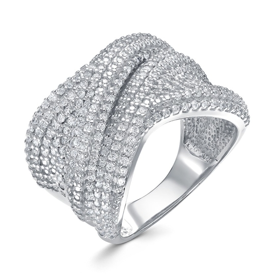 Кольцо из серебра с фианитами