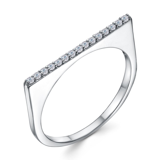 Кольцо из серебра с гранатом и фианитами