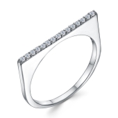 Кольцо из серебра с фианитами