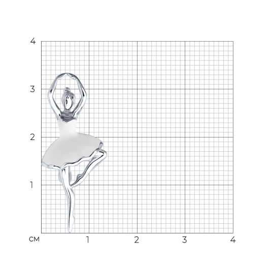 Булавка из серебра с фианитами