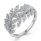 Кольцо из серебра с фианитами