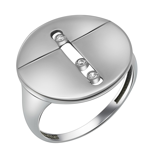 Кольцо из серебра с фианитом