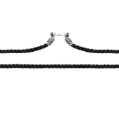 Текстильный шнурок с замком из серебра с чернением 