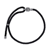 Браслет из текстиля с серебряными вставками 