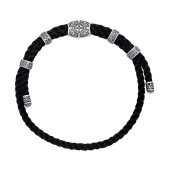 Браслет из текстиля с серебряными вставками