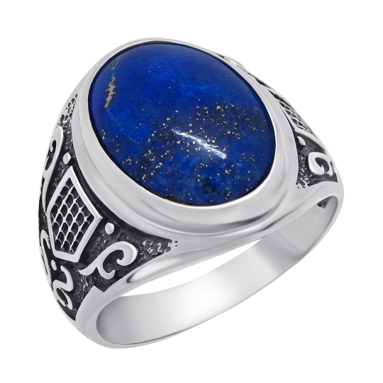 Кольцо из серебра с чернением и клинохлором